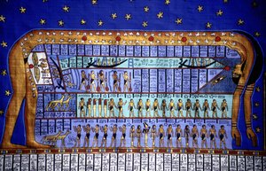 Ägyptischer Kosmos, Göttin Nut beugt sich, um den Himmel zu formen von School Egyptian