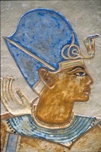 Ramses III. umarmt Isis, Grab von Amon-hir-Khopshef