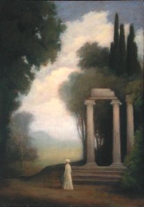 Eine Figur und ein Tempel von School English