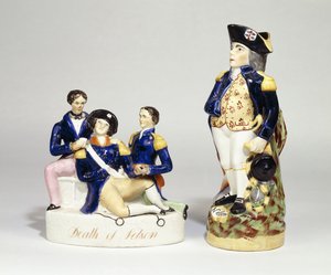 Eine Staffordshire-Porträtgruppe des Todes von Nelson von School English