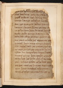 Eine Seite von Beowulf aus Folios, manchmal als 