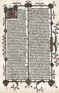 Kopie einer Seite aus dem Markus-Evangelium, Wycliffes Übersetzung der Bibel ins Englische um 1400