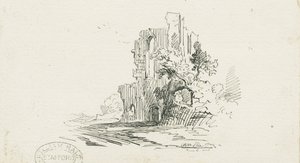 Croxden Abbey: Feder- und Tintenzeichnung, nd [?19. Jh.] von School English