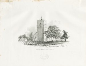 Drayton Bassett Church: Lithographie (vignettierte), nd [ca. 1825-30] (Druck) von School English
