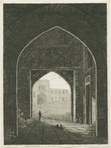 Dudley Castle - Torhaus und Nordtor: Radierung, nd [?19. Jh.] (Druck) von School English