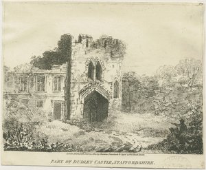 Dudley Castle - Das Torhaus: Lithographie, nd [ca. 1801] (Druck) von School English