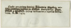 Elford Church: Grab von Sir John Stanley: Feder- und Tintenzeichnung, undatiert [?19. Jahrhundert]