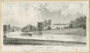 Ellastone - Calwich Abtei (Lithographie) von School English