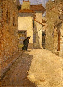 Figur in einer Straße in Dieppe von School English