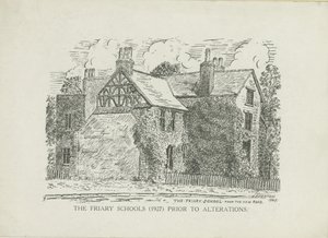 Lichfield - Friary Schools: Liniengravur von School English