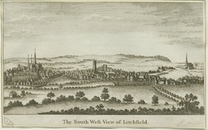 Lichfield - Südwestansicht: Kupferstich, nd [spätes 18. Jh.] (Druck)