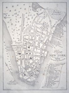 Plan von New York im Jahr 1729 von School English