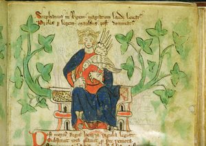 König Stephan auf dem Thron, geschrieben während der Herrschaft von Edward II (1284-1327)