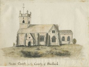 Shenstone Church: Aquarell, undatiert [1769] von School English