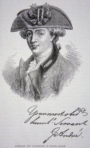 Das Porträt und Autogramm von Major John Andre