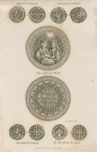 Tutbury - Platte mittelalterlicher Münzen: Gravur, nd [ca. 1832] (Druck) von School English