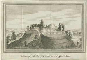 Tutbury Castle - Ostansicht (Stich) von School English