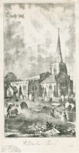 Wolstanton-Kirche: Lithographie