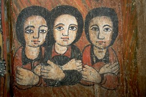 Detail der Wandmalerei von School Ethiopian