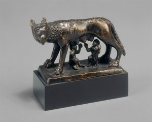 Romulus und Remus, gesäugt von einer Wölfin