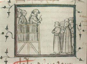 Karl V. (1338-80) der Weise predigt 1364 in Les Halles, Paris von School French
