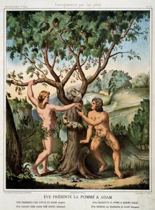Eva reicht Adam den Apfel