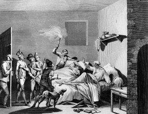 Französische Revolution und antirevolutionäre Bewegung: Loiserolles Sohn wurde von seinem Vater gerettet, der seinen Platz im Revolutionstribunal am 26. Juli 1794 einnahm und für ihn starb. Paris, Bibliothek des Instituts für Revolutionsgeschichte von School French