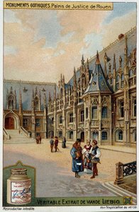 Gotische Denkmäler: das Gerichtsgebäude von Rouen - Chromo. Liébig