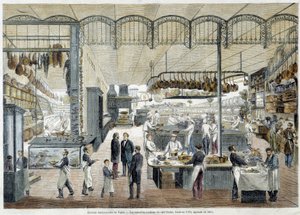 Große Restaurants in Paris: die neuen Küchen des Cafés Riche, gegründet 1785, erweitert 1865. von School French