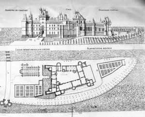 Karte des Château de Creil in der Picardie von School French