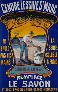 Plakat für Saint-Marc Barres Waschpulver von School French