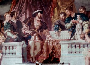 Präsentation der Pläne des neuen Louvre an König Franz I.