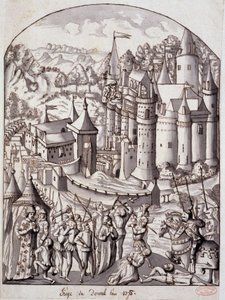 Belagerung von Derval (Bretagne) im Jahr 1375 von School French