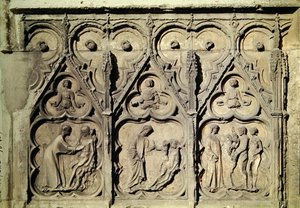 Die Geschichte von Adam und Eva, vom Nordportal der Hauptfassade