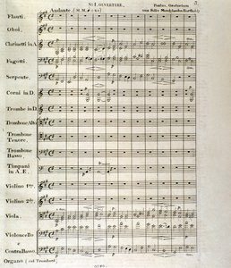 Erste Seite der Partitur von "Paulus", op. 36 von Felix Mendelssohn von School German