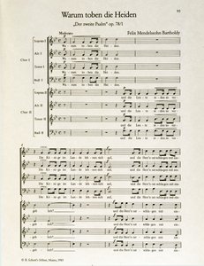 „Warum toben die Heiden“ zweiter Psalm, op.38, von Felix Mendelssohn (Litho) von School German