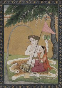 Shiva und Parvati auf Tigerfell
