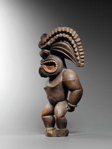 Hawaiianische Figur, Kona-Stil, Darstellung des Kriegsgottes Ku ka ’ili moku, ca. 1780-1820 von School Hawaiian