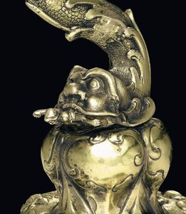 Montierter Nautilusbecher, Nagyszeben, Mitte 17. Jahrhundert (Detail) von School Hungarian