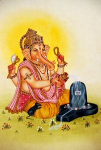 Herr Ganesh Ganpati Miniaturmalerei auf Papier