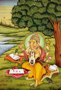 Lord Ganesh Miniaturmalerei auf Papier