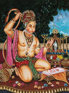 Lord Hanuman Miniaturmalerei auf Papier