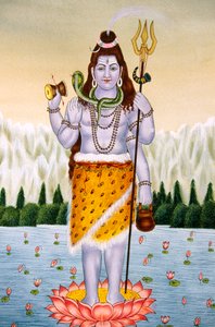 Lord Shiva Shanker Miniaturmalerei auf Papier
