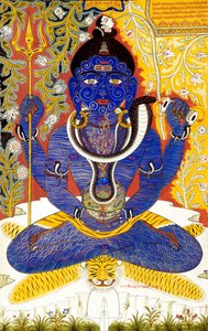 Lord Shiva Shanker Miniaturmalerei auf Papier Tantrik