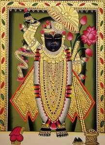Lord Shrinathan Nathdwaran Miniaturmalerei auf Papier