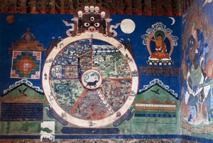 Mandala, Lamaistisches Kloster von Shankar, Leh, Ladakh, Jammu und Kashmir, Indien