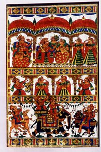 Miniaturstoffmalerei, Indien von School Indian