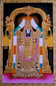 Miniaturmalerei von Lord Tirupati Balaji, Indien von School Indian