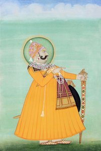 Miniaturmalerei von Maharaja Sawai Madho Singh, Jaipur