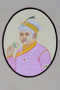 Miniaturmalerei von Mughal-Kaiser Akbar
